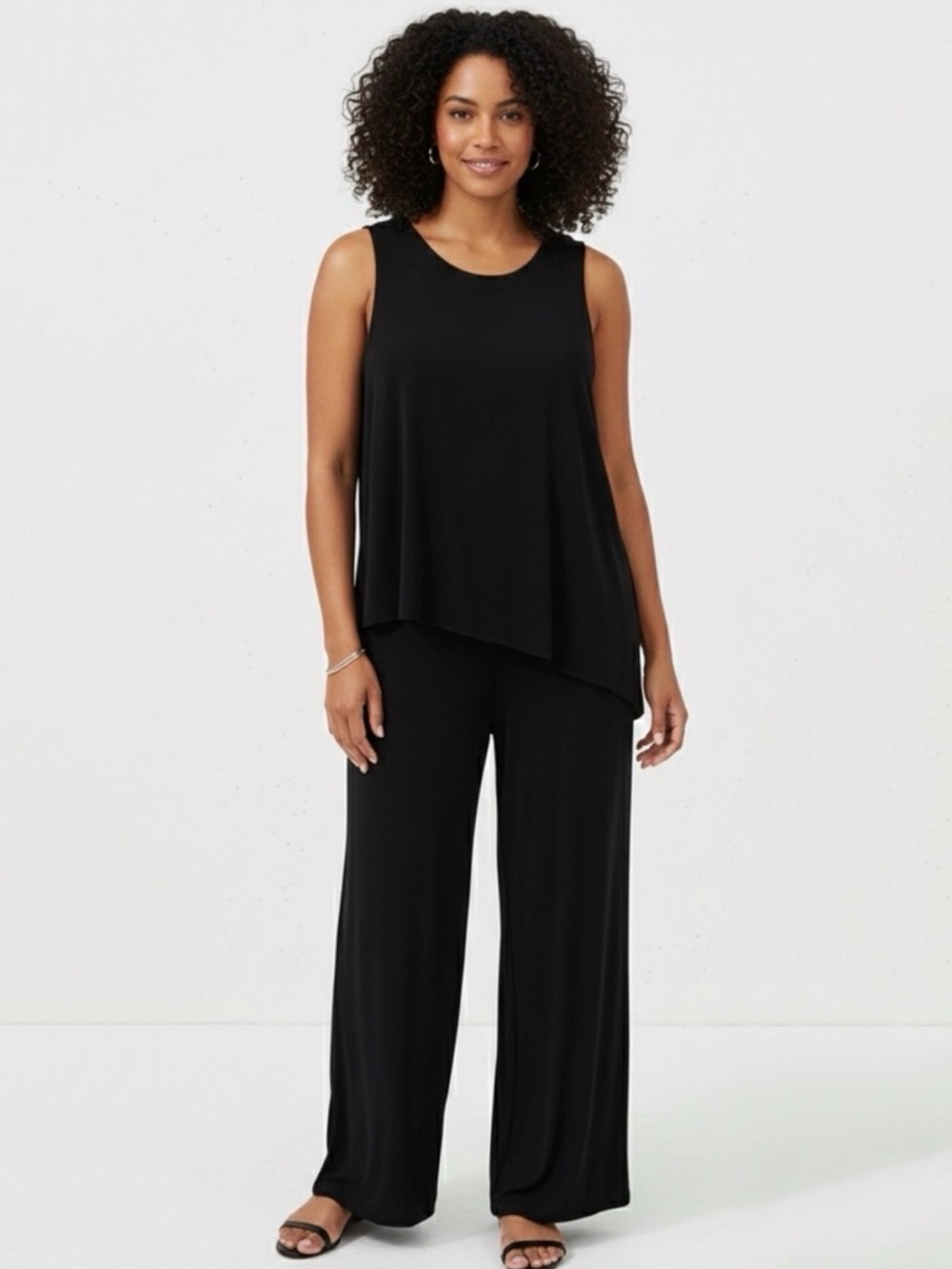 NWT Chico’s Knit Kit Angled Jumpsuit Black Size 3 (XL)